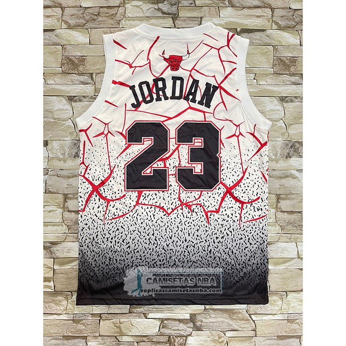 Camiseta Chicago Bulls Michael Jordan NO 23 Mitchell & Ness Blanco Rojo
